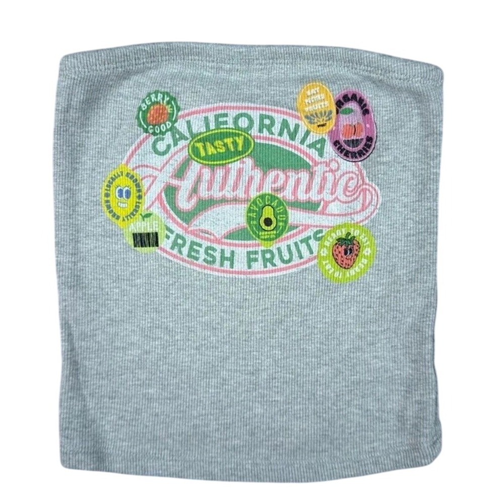 Grey Graphic Tube Top